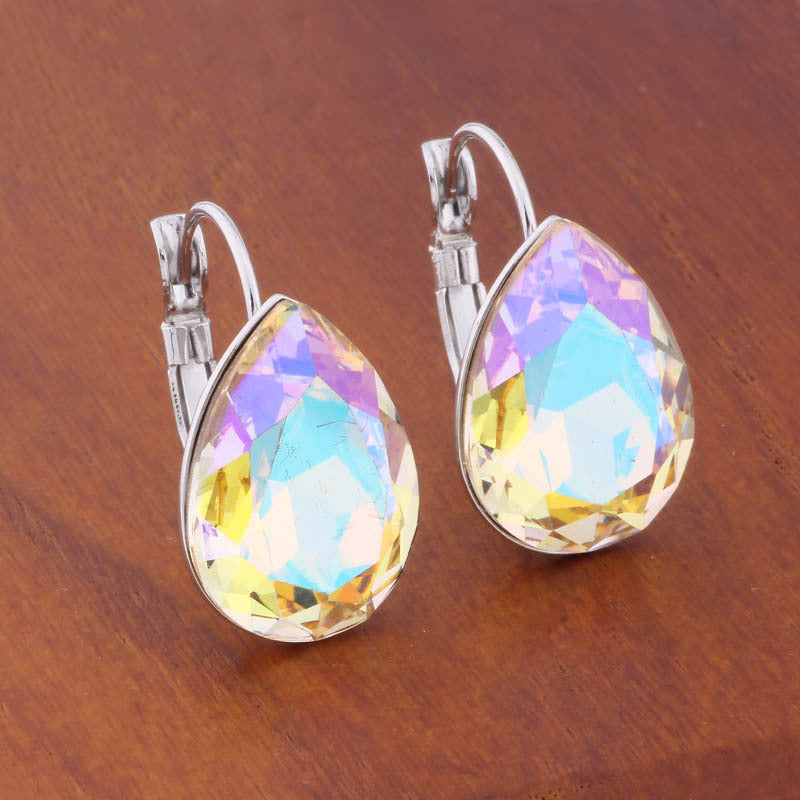 Water Drop Color Earrings Female Fashion Temperament