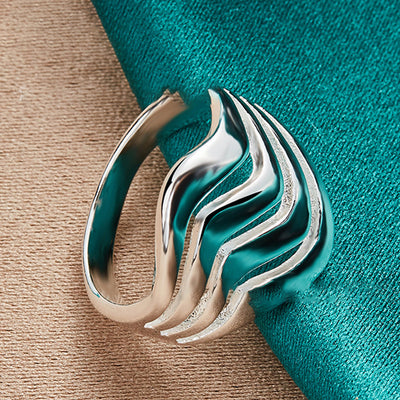 West Lake Beauty Silver Jewelry Minimalist Geometric Ring