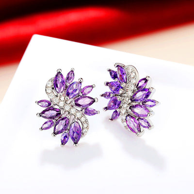 Purple Flower Series South Korea Earring Accessories