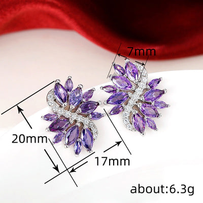 Purple Flower Series South Korea Earring Accessories