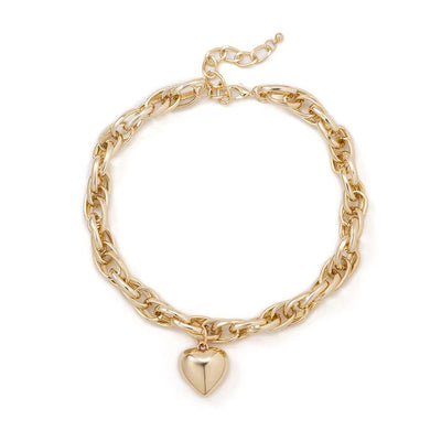 Hollow Thick O-shaped Chain Love Pendant Necklace