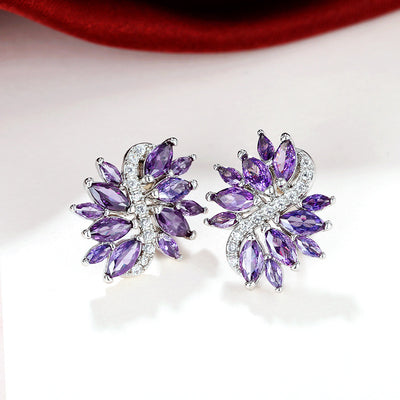 Purple Flower Series South Korea Earring Accessories