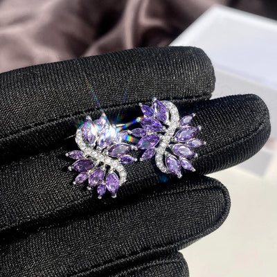 Purple Flower Series South Korea Earring Accessories